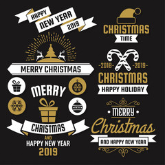 Fototapeta premium Christmas Vector Logo for banner
