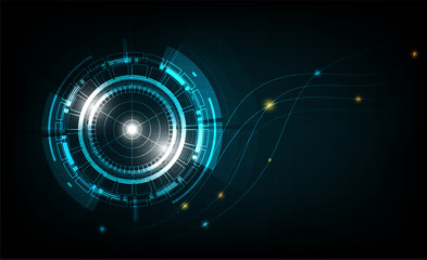 digital business , vector tech circle and technology background.