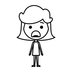 cartoon woman furious kawaii character