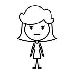 cartoon woman furious kawaii character
