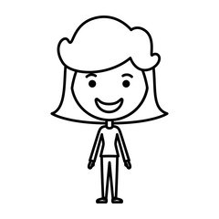cartoon woman happy kawaii character