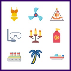 sea icon. viking and sun protection vector icons in sea set. Use this illustration for sea works.