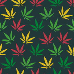 Cannabis Background. Vector Pattern.