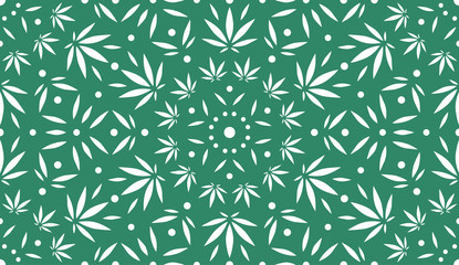 Cannabis Background. Vector Pattern.