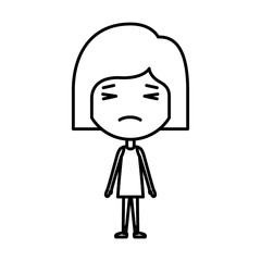 cartoon woman furious kawaii character