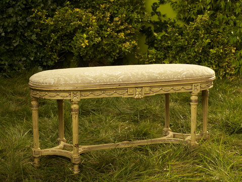 Antique upholstered bench