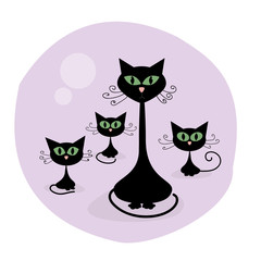 Family of little kittens