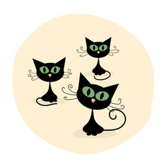 Family of little kittens