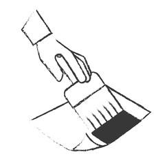 hand holding paint brush artistic tool