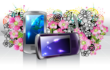 Mobile phone with flora design