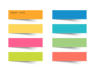 set of different color sheets of vector papers  sticky note.