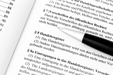 Obraz premium Handelsregister Paragraph Handelsgesetzbuch