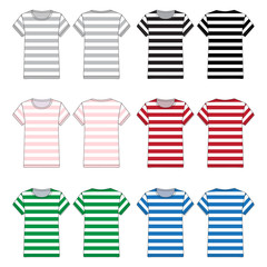 Vector template for Striped Tees