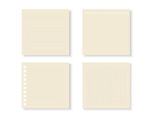 vector set of note papers.