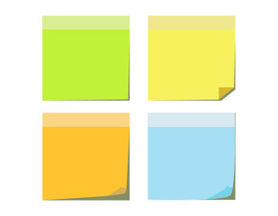 Fototapeta premium set of different color sheets of vector papers four sticky note.