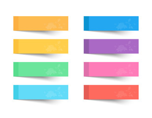 set of different color sheets of vector papers  sticky note.