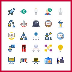 corporate icon. airplane and idea vector icons in corporate set. Use this illustration for corporate works.