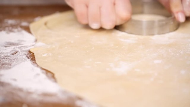 Step by step. Rolling dough for home made empanadas