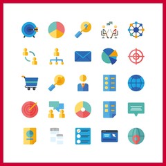25 marketing icon. Vector illustration marketing set. mail and chatting icons for marketing works