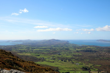 Fototapeta na wymiar Ocean view from the top of mount Gabriel West Cork