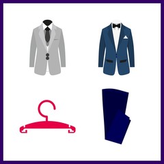 suit icon. grey costume and blue trousers vector icons in suit set. Use this illustration for suit works.