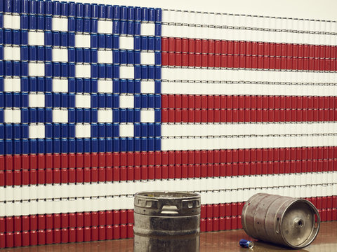 american flag background on set