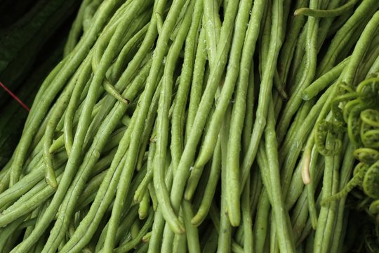 Long beans at market