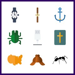 9 close icon. Vector illustration close set. watch and bible icons for close works