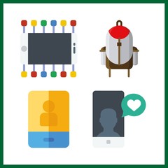 up icon. smartphone and backpack vector icons in up set. Use this illustration for up works.