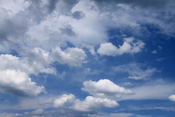 Summer blue sky with white clouds