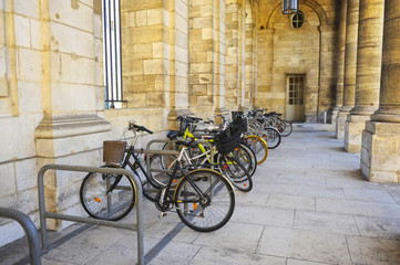 Bicycle parking in the City Hall of Bordeaux, Palais Rohan, France