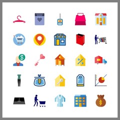 sale icon. salesman and rent vector icons in sale set. Use this illustration for sale works.