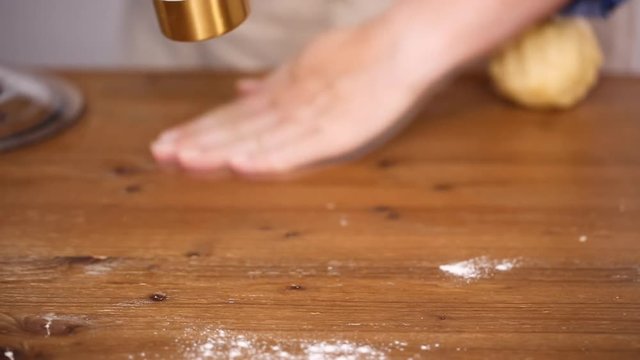 Step by step. Rolling dough for home made empanadas