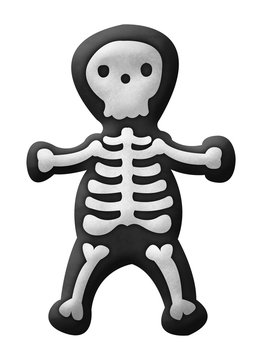 Cute skeleton illustration isolated on white