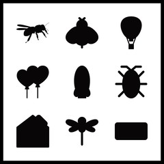 fly icons set. beauty, booking, dirty and modern graphic works