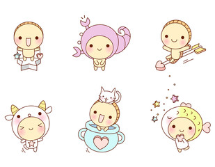 People representing animals displayed in a row against white background