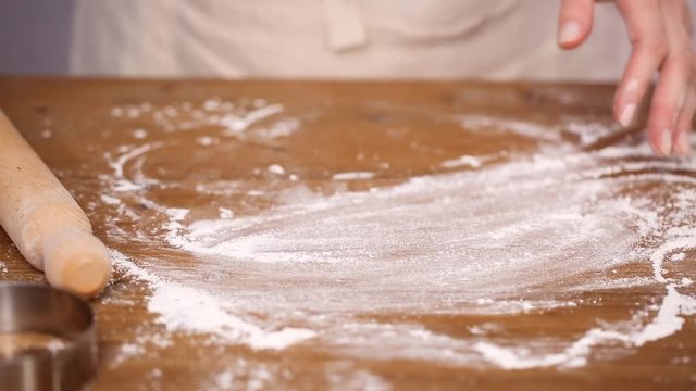 Step by step. Rolling dough for home made empanadas