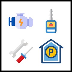 automobile icon. engine and mechanics vector icons in automobile set. Use this illustration for automobile works.