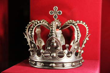 Crown. Crown on a red background