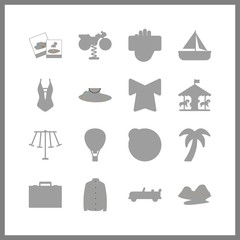 travel icon. palm tree and plane ticket vector icons in travel set. Use this illustration for travel works.