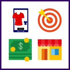 4 market icon. Vector illustration market set. accept and money icons for market works