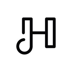 Letter JH Line Minimalist Monogram Abstract Icon Logo Design Template Element Vector