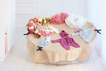 newborn baby photography props at home studio with natural light