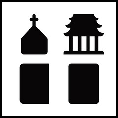 4 holy icon. Vector illustration holy set. church and religious icons for holy works