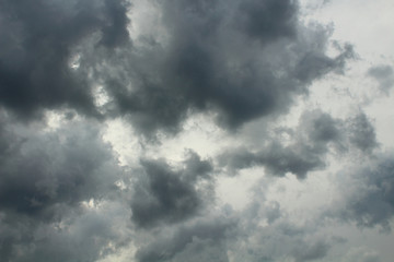 Dark gray rainy clouds. Background. Landscape.