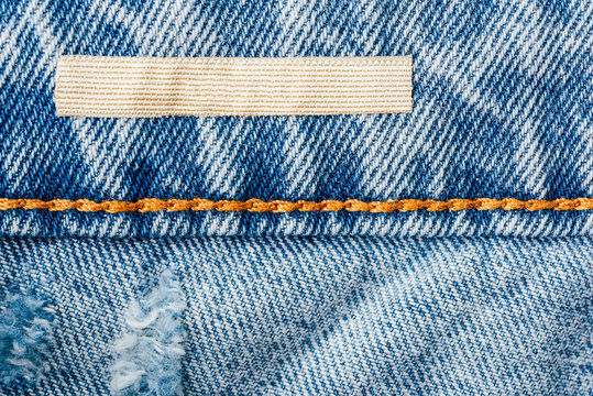 Blank Label On Denim Jeans Texture