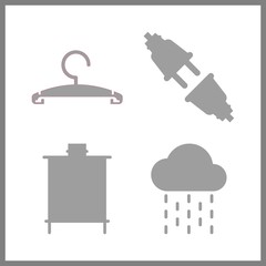 4 household icon. Vector illustration household set. unplugged and stove icons for household works