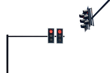 traffic lights isolated on white