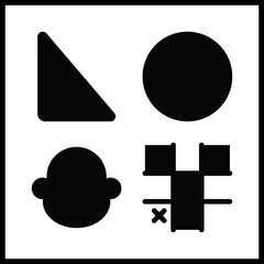 4 square icons set