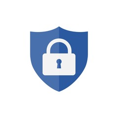 Web security icon shield, blue shield